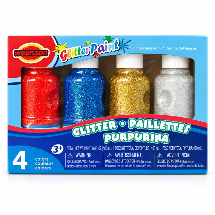 4 × 120 ml Glitter Paint