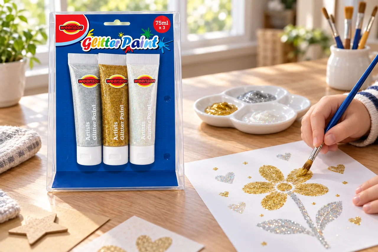 3 × 75 ml Glitter Paint