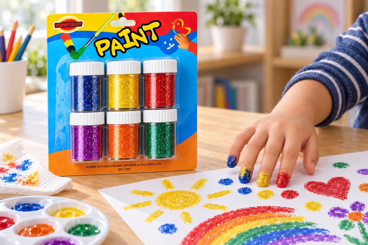 6 × 20 ml Glitter Finger Paint