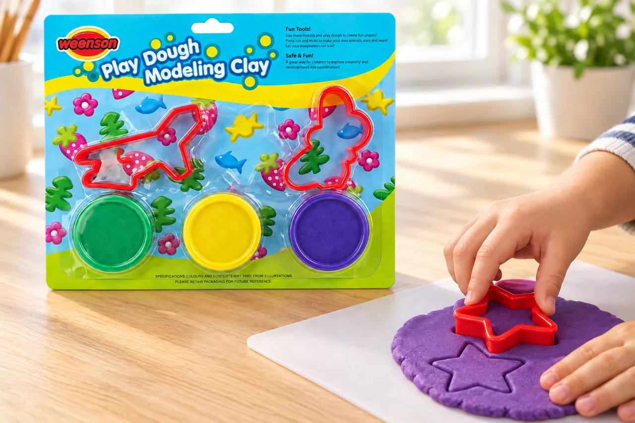 3 × 1 oz Play Dough + 3 Mold Cutter Set